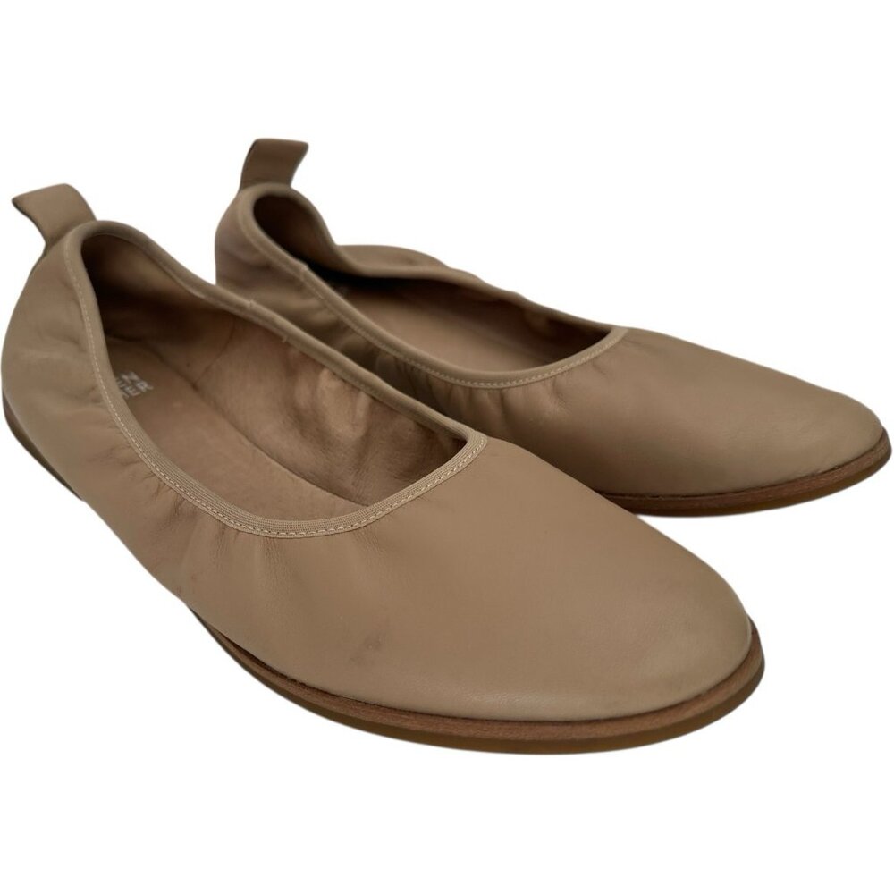 Eileen Fisher Flats Womens 8 Notion Ballet Taupe Nappa Leather Slip On